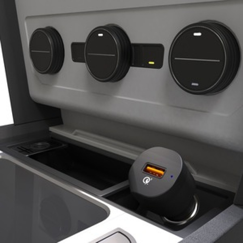 GREEN_E CHARGEUR VOITURE QUICKCHARGE 18W 1USB NOIR