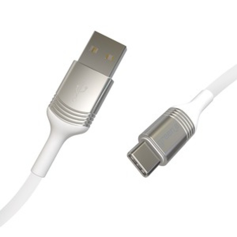 GREEN_E CABLE TYPE C USB A 1M20 AVEC ATTACHE BLANC