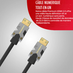 CABLE HDMI M1000 UHD 4K HDR 22.5GBPS 5M