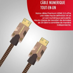 Monster compatible Câble HDMI M2000 UHD 4K HDR10+ 25 Gbps 3 m