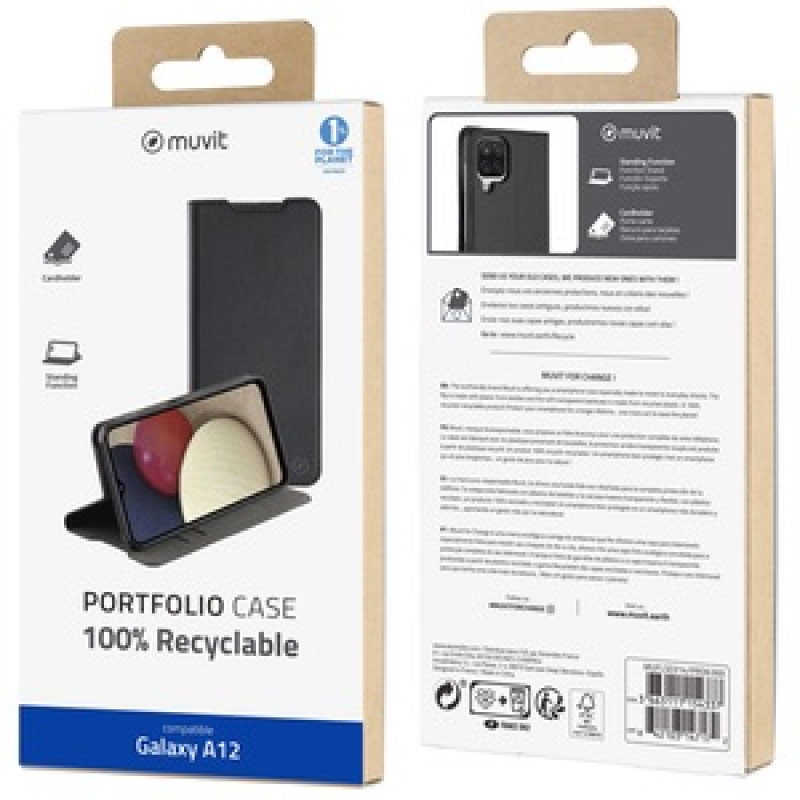 MUVIT FOR CHANGE FOLIO STAND NOIR SAMSUNG GALAXY A12