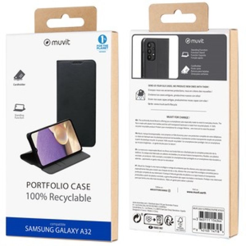 MUVIT FOR CHANGE FOLIO STAND NOIR SAMSUNG GALAXY A32