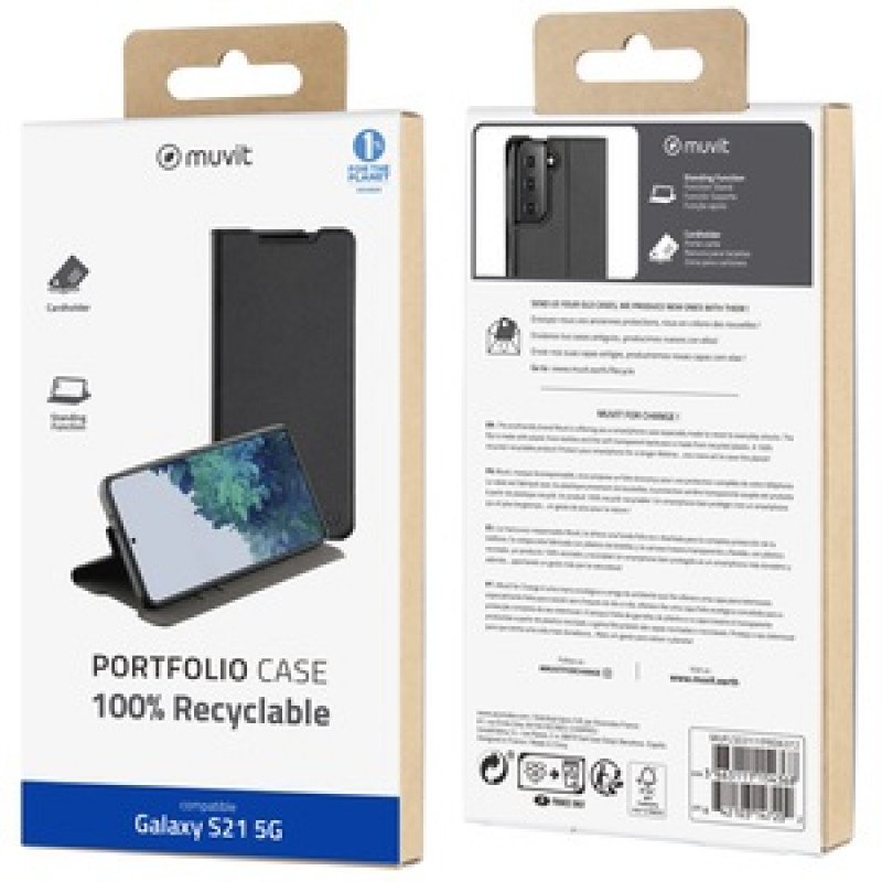 MUVIT FOR CHANGE FOLIO STAND NOIR SAMSUNG GALAXY S21