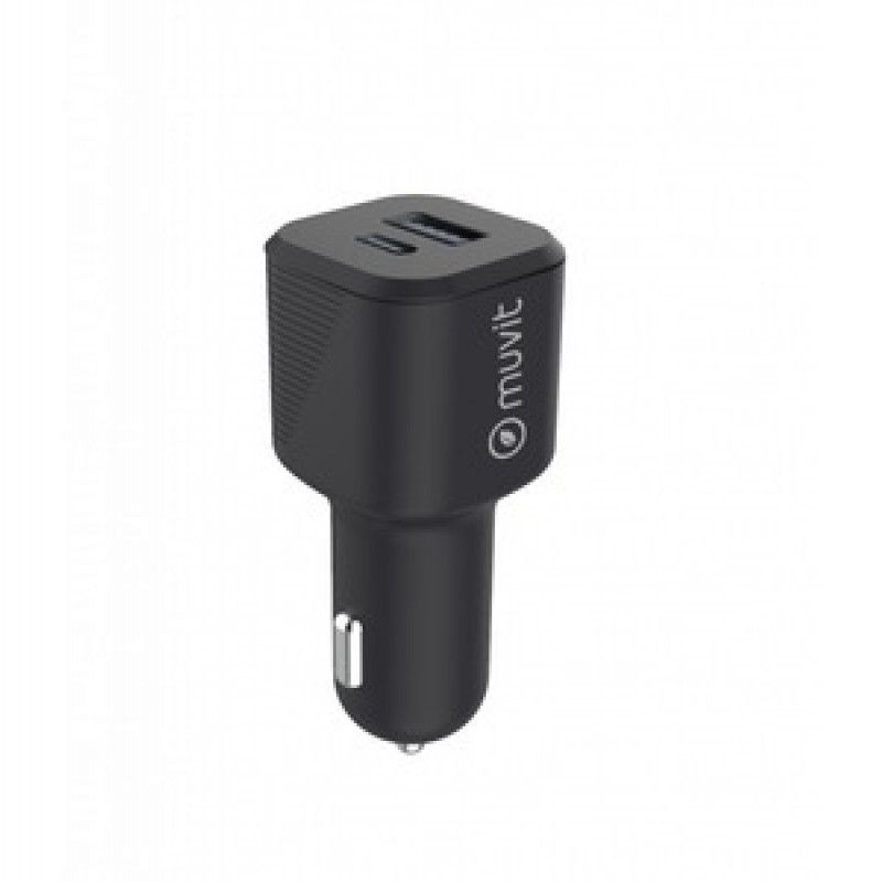 MUVIT FOR CHANGE CHARGEUR VOITURE PD USBC 20W  + QC 3.0 18W NOIR