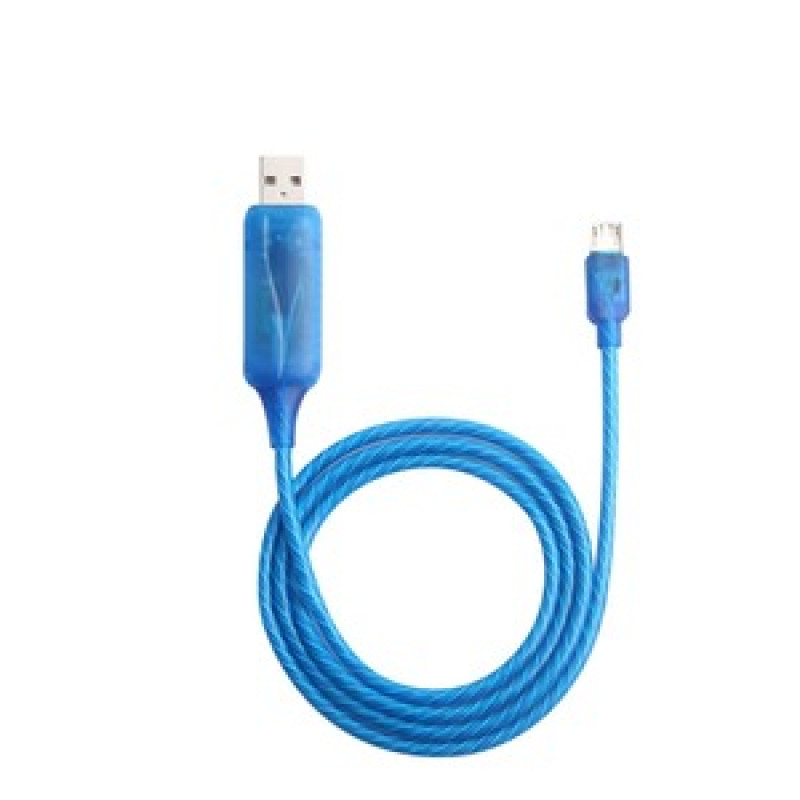 CABLE LUMINEUX USBA MICROUSB 1M BLEU