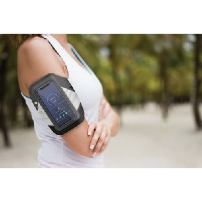 ACTIVE BRASSARD UNIVERSEL AVEC LEDS AUTO NOIR/GRIS: MOBILES 6''