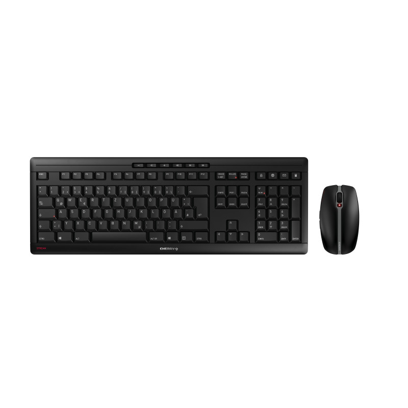 CHERRY Stream Desktop Recharge keyboard Mouse included RF Wireless AZERTY French Black