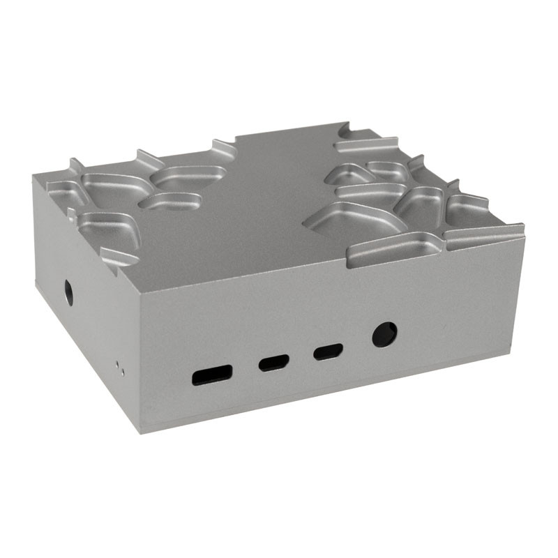 Akasa compatible Aluminium Gehäuse für Raspberry Pi 4B mit Thermal-Kit - silber