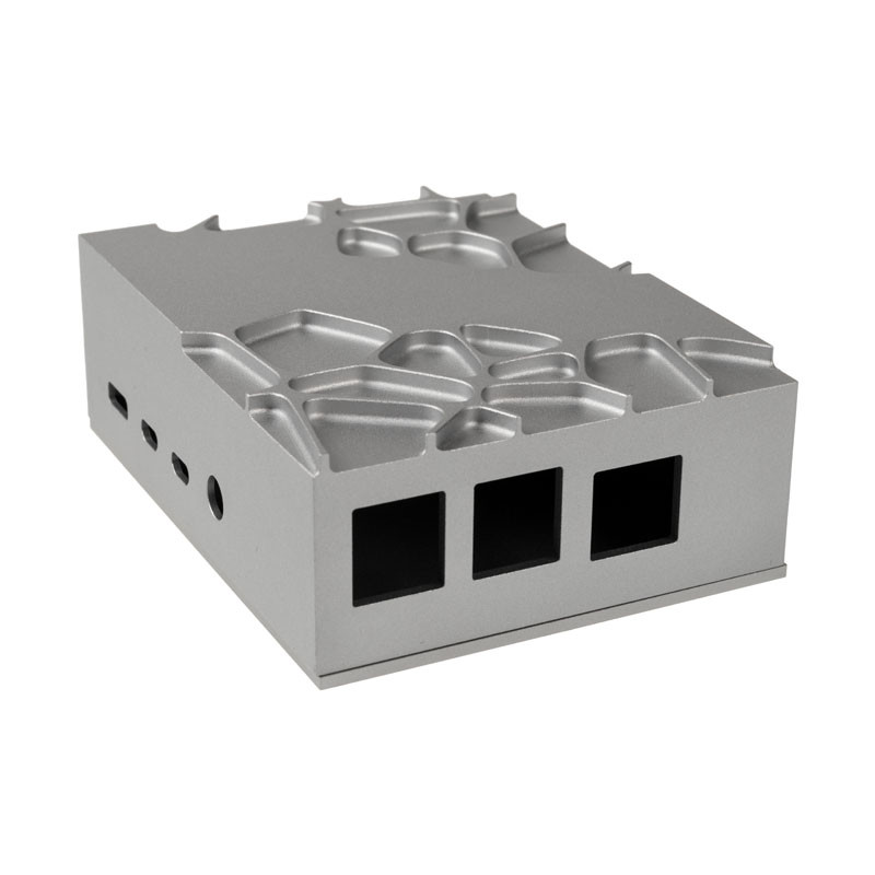 Akasa compatible Aluminium Gehäuse für Raspberry Pi 4B mit Thermal-Kit - silber