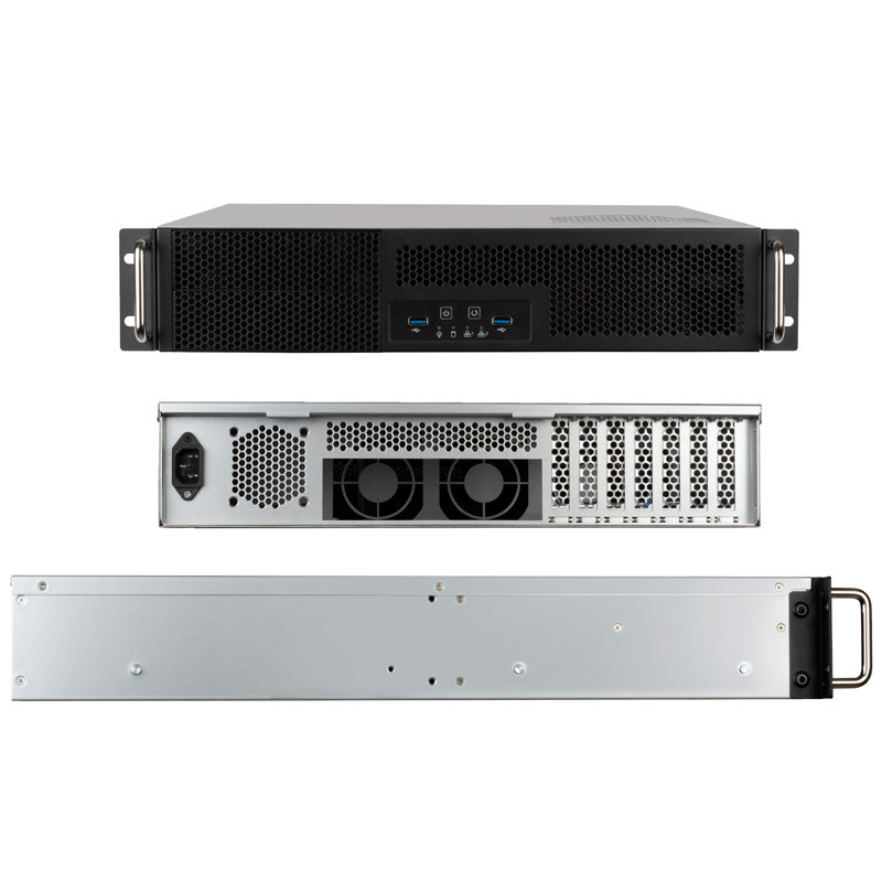 Silverstone RM23-502 Rackmount Server Gehäuse, ATX, USB 3.0 - 2U, schwarz