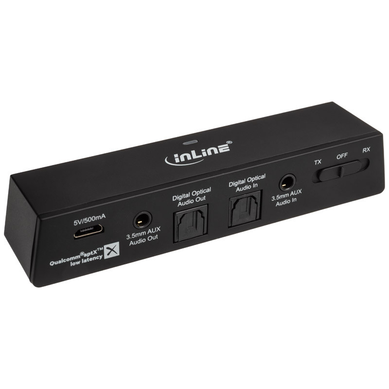 InLine compatible Bluetooth Audio Transceiver, Sender/Empfänger, BT 5.0, aptX - schwarz