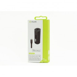 TAB PACK CHARGEUR VOITURE 1USB+CABLE 1A USB/LIGHTNING 1M NOIR