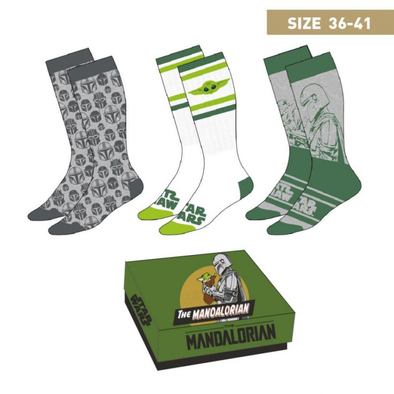 STAR WARS - The Mandalorian - Pack de 3 paires de chaussettes (P36-41)