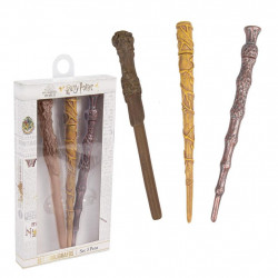 HARRY POTTER - Set de 3 stylos bille baguettes