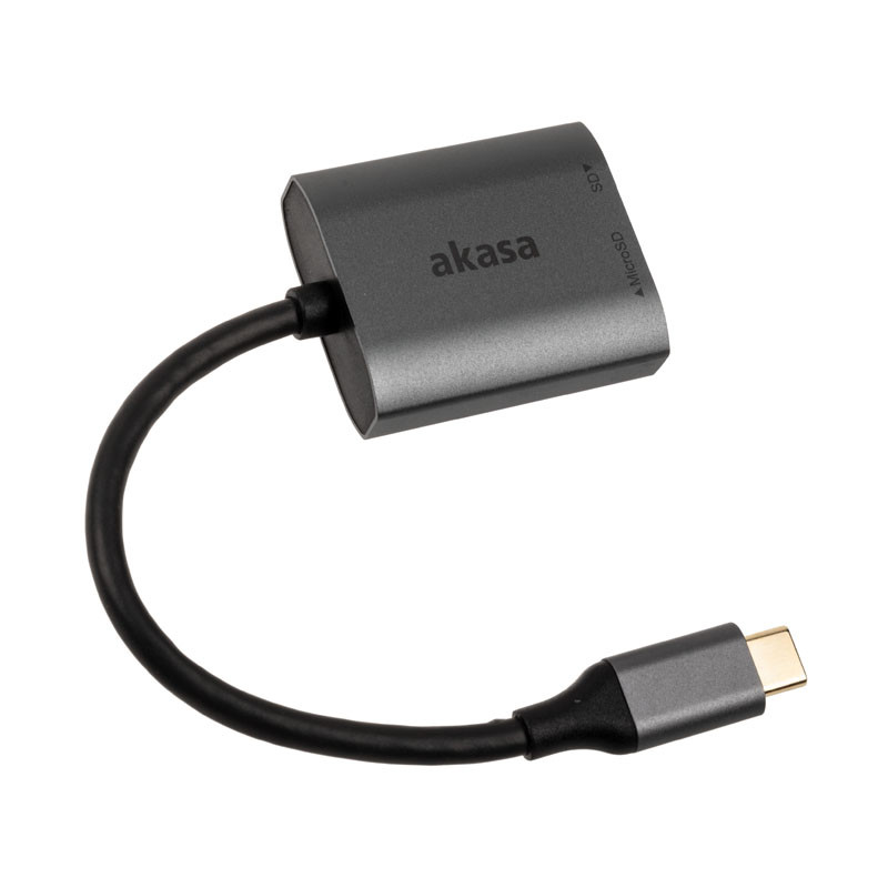 Akasa compatible USB 3.2 Gen1 Type-C Dual Card Reader - silber