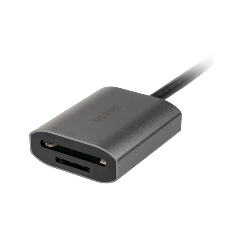 Akasa compatible USB 3.2 Gen1 Type-C Dual Card Reader - silber