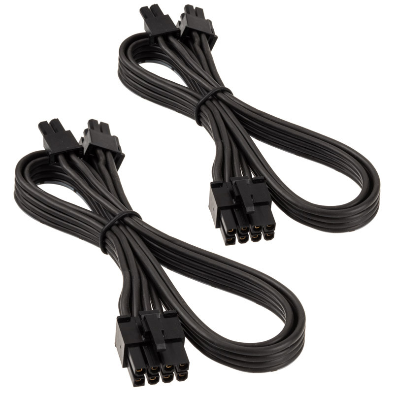 Silverstone 8 Pin PCIe zu 6+2 Pin PCIe Kabel 350mm - schwarz