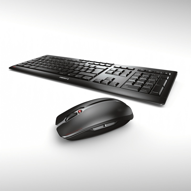CHERRY Stream Desktop clavier Souris incluse RF sans fil QWERTZ Allemand Noir