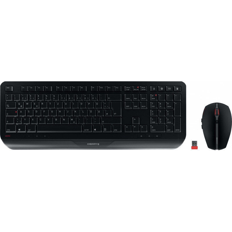 CHERRY Desktop GENTIX [DE] WL black Deutschland clavier Souris incluse RF sans fil Noir