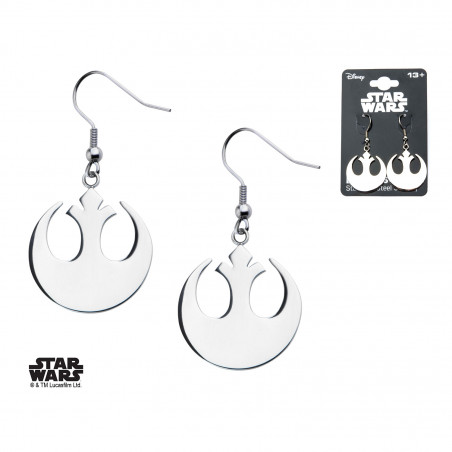 STAR WARS - Women's Stainless Steel Rebel Symbol Hook Dangle Earrings