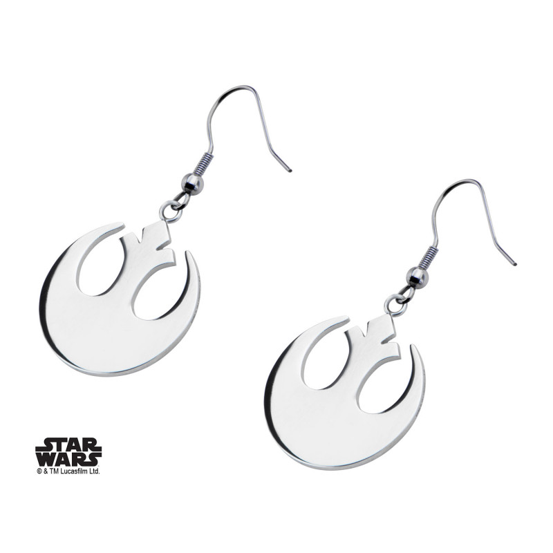 STAR WARS - Women's Stainless Steel Rebel Symbol Hook Dangle Earrings