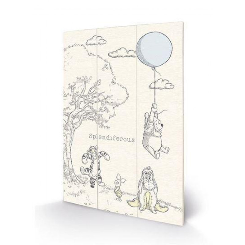 DISNEY - Winnie the Pooh - Impression sur bois 20x29.5cm