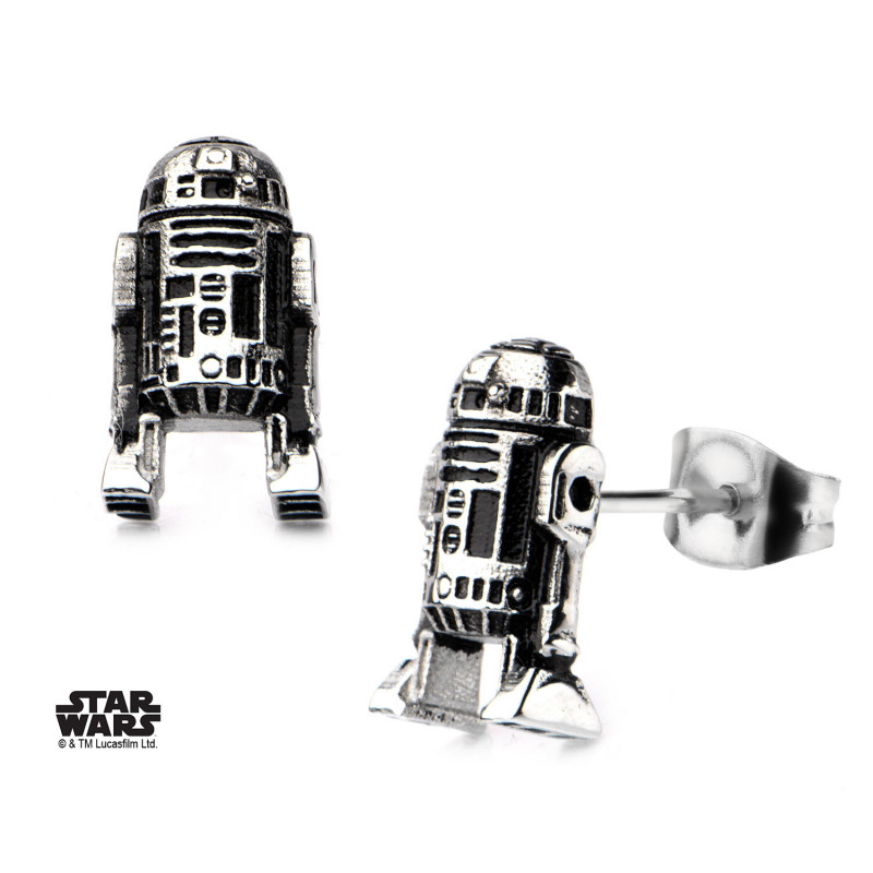 STAR WARS - Stainless Steel R2D2 3D Cast Stud Earrings