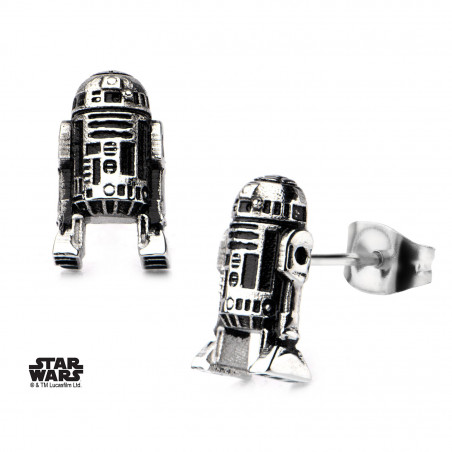 STAR WARS - Stainless Steel R2D2 3D Cast Stud Earrings