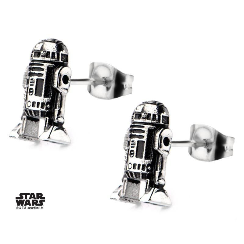 STAR WARS - Stainless Steel R2D2 3D Cast Stud Earrings
