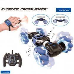 Lexibook compatible - Extreme Crosslander - Rechargeable Radio Controlled Stunt Car with lights and sounds with both mot