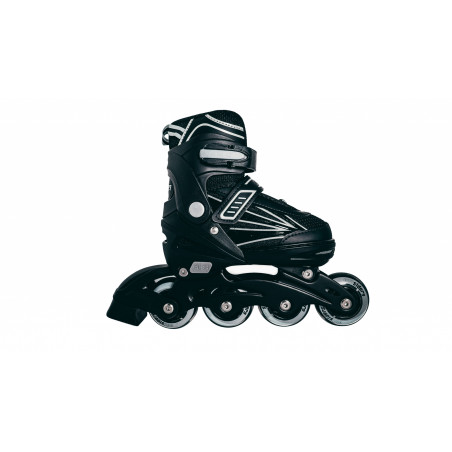 Outsiders - Adjustable Kids Inline Rollerblades - Black/Grey (size: 31-34)
