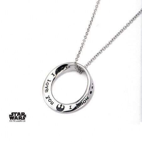STAR WARS - Stainless Steel I KNOW I LOVE YOU Mobius Necklace Pendant