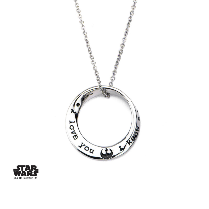 STAR WARS - Stainless Steel I KNOW I LOVE YOU Mobius Necklace Pendant