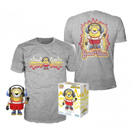 MINIONS - POP N° 902 Roller Skating Stuart METALLIC SE + T-Shirt - S