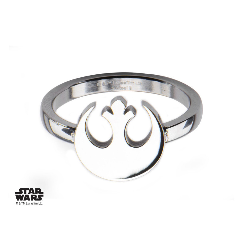 STAR WARS - Women's Stainless Steel Rebel Alliance Cut Ring - Size 6