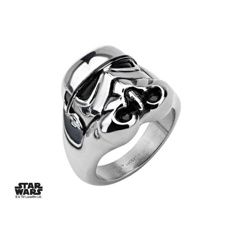 STAR WARS - Men's Stainless Steel 3D Stormtrooper Ring - Size 10