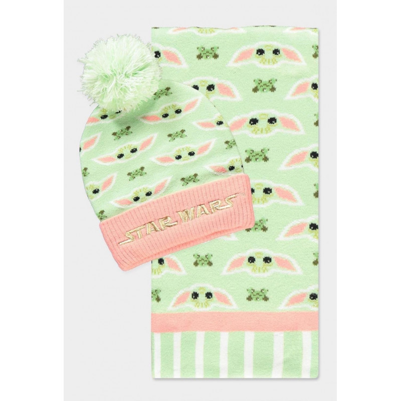 STAR WARS - Grogu Pink & Green - Gift set bonnet & écharpe
