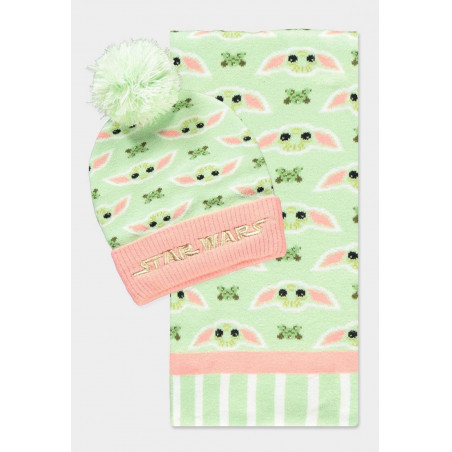 STAR WARS - Grogu Pink & Green - Gift set bonnet & écharpe