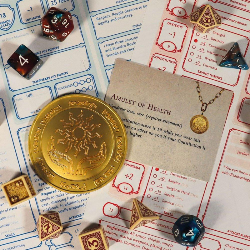 DUNGEONS & DRAGONS - Médaille en métal plaqué or collector