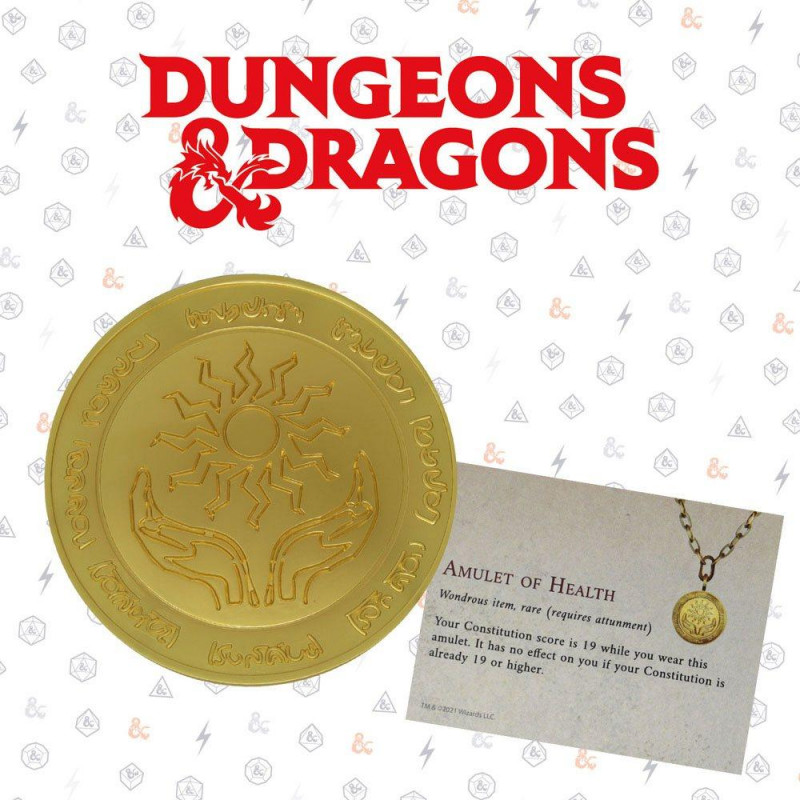 DUNGEONS & DRAGONS - Médaille en métal plaqué or collector