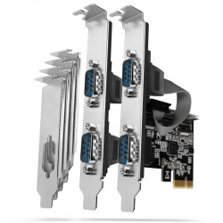 AXAGON compatible PCEA-PSN PCIe-Adapter mit 4x Seriell-Ports - ASIX AX99100 Chipsatz