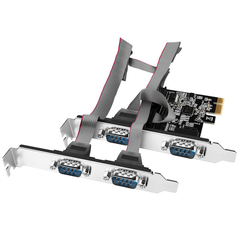 AXAGON compatible PCEA-PSN PCIe-Adapter mit 4x Seriell-Ports - ASIX AX99100 Chipsatz