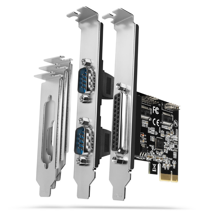 AXAGON compatible PCEA-PSN PCIe-Adapter mit 1x Parallel- + 2x Seriell-Ports - ASIX AX99100 Chipsatz
