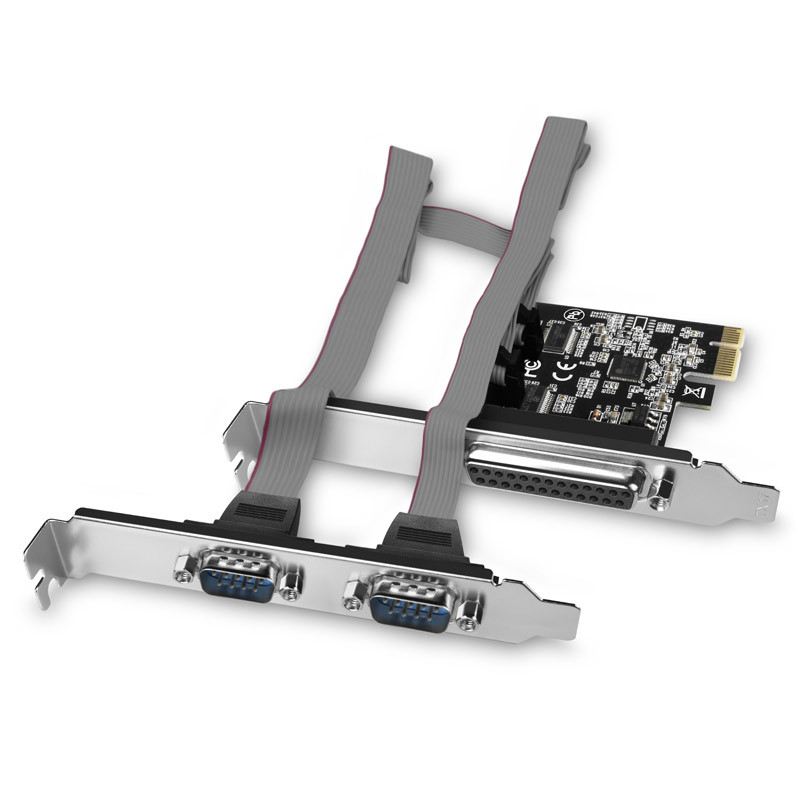 AXAGON compatible PCEA-PSN PCIe-Adapter mit 1x Parallel- + 2x Seriell-Ports - ASIX AX99100 Chipsatz
