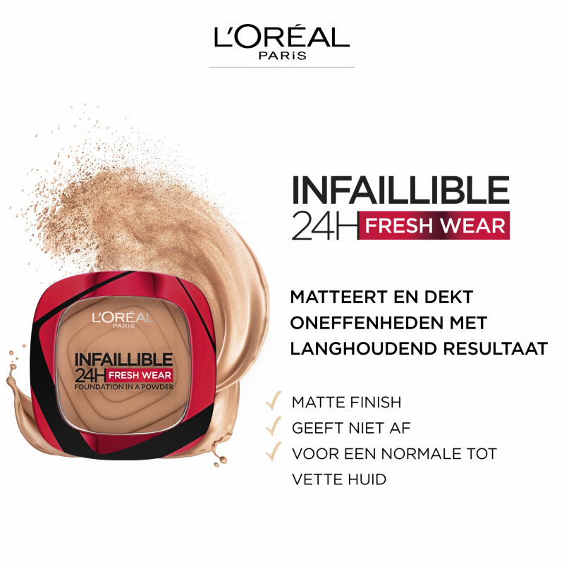 L'Oréal - Infaillible 24h Fresh Wear Powder Foundation - 140 Golden Beige
