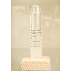 Storm Glass Tube With Beechwood Base (ST71)