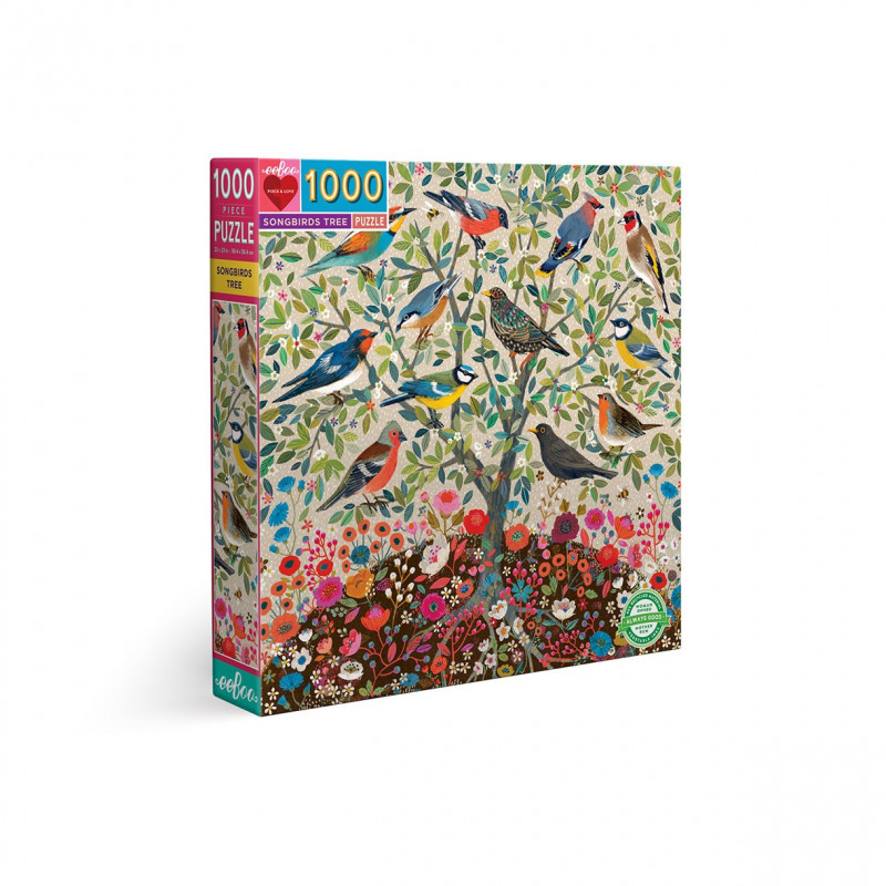 eeBoo compatible - Puzzle 1000 pcs - Songbirds Tree (EPZTSBD)