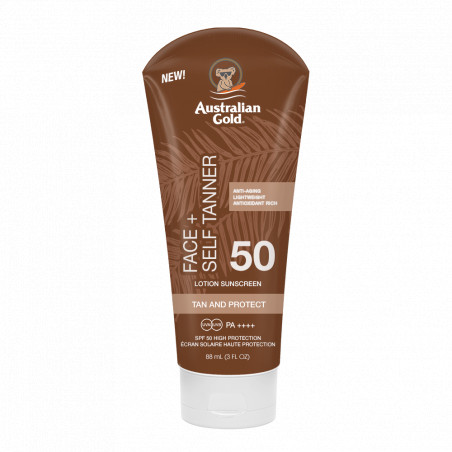 Australian Gold compatible - Sunscreen + Self Tanner for Face SPF 50 88 ml
