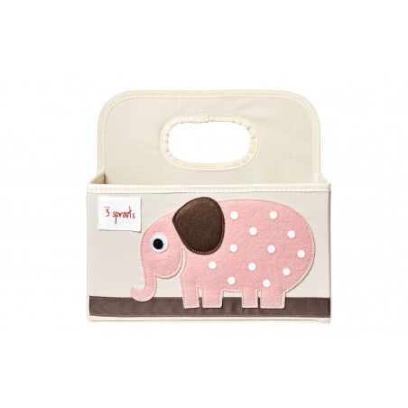 3 Sprouts compatible - Diaper Caddy - Pink Elephant