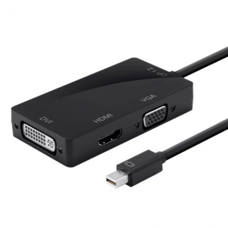 DLH DY-TU3574 video cable adapter 0.17 m Mini DisplayPort DVI-D + VGA (D-Sub) + HDMI Black